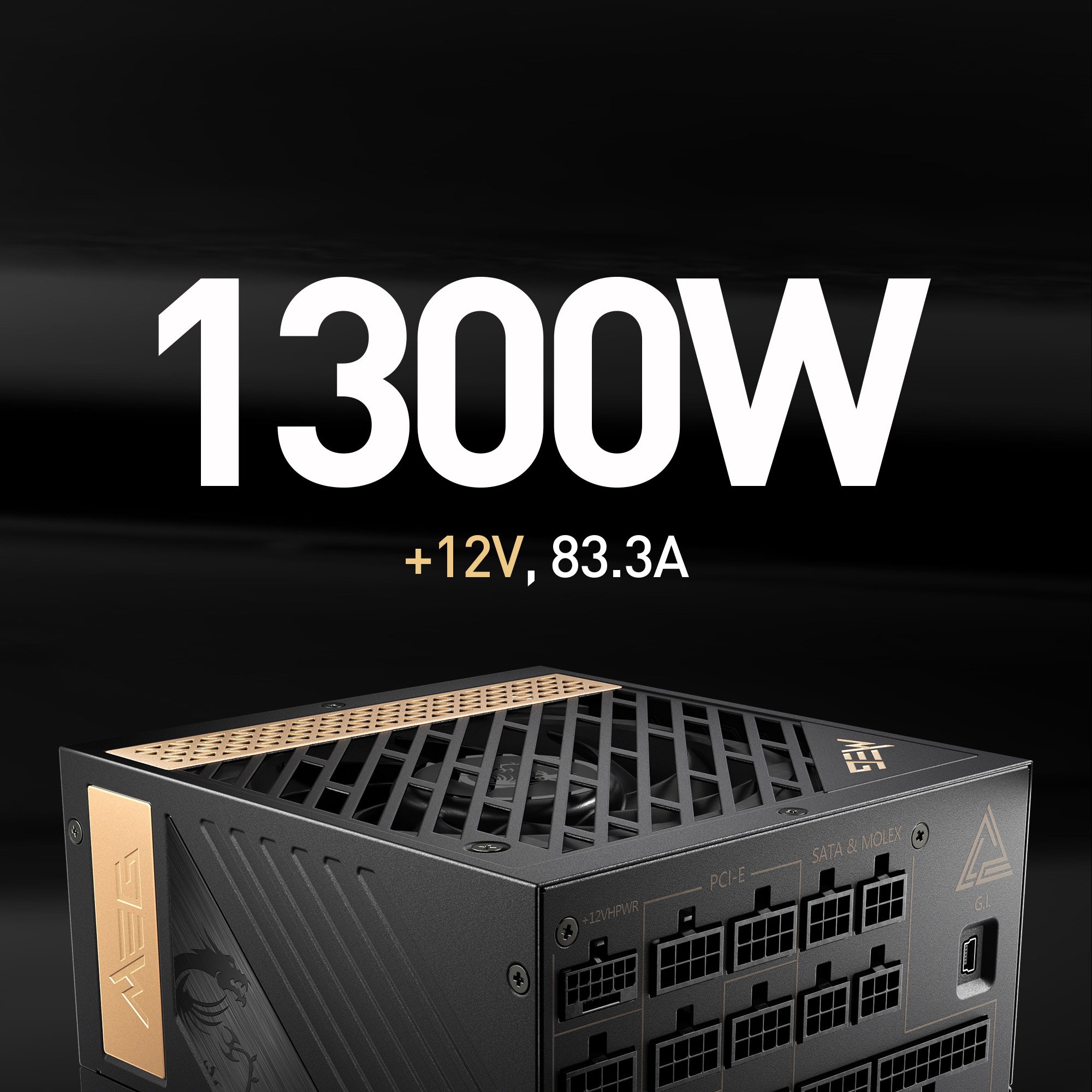 The MEG Ai1300P PCIE5 power supply